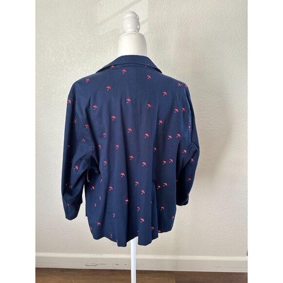 ModCloth Legendary Lifestyle Cotton Blazer NWOT Navy Novelty Umbrella Size 26 - Picture 4 of 11